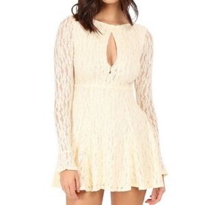{Free People} Ivory Lace Teen Witch Dress